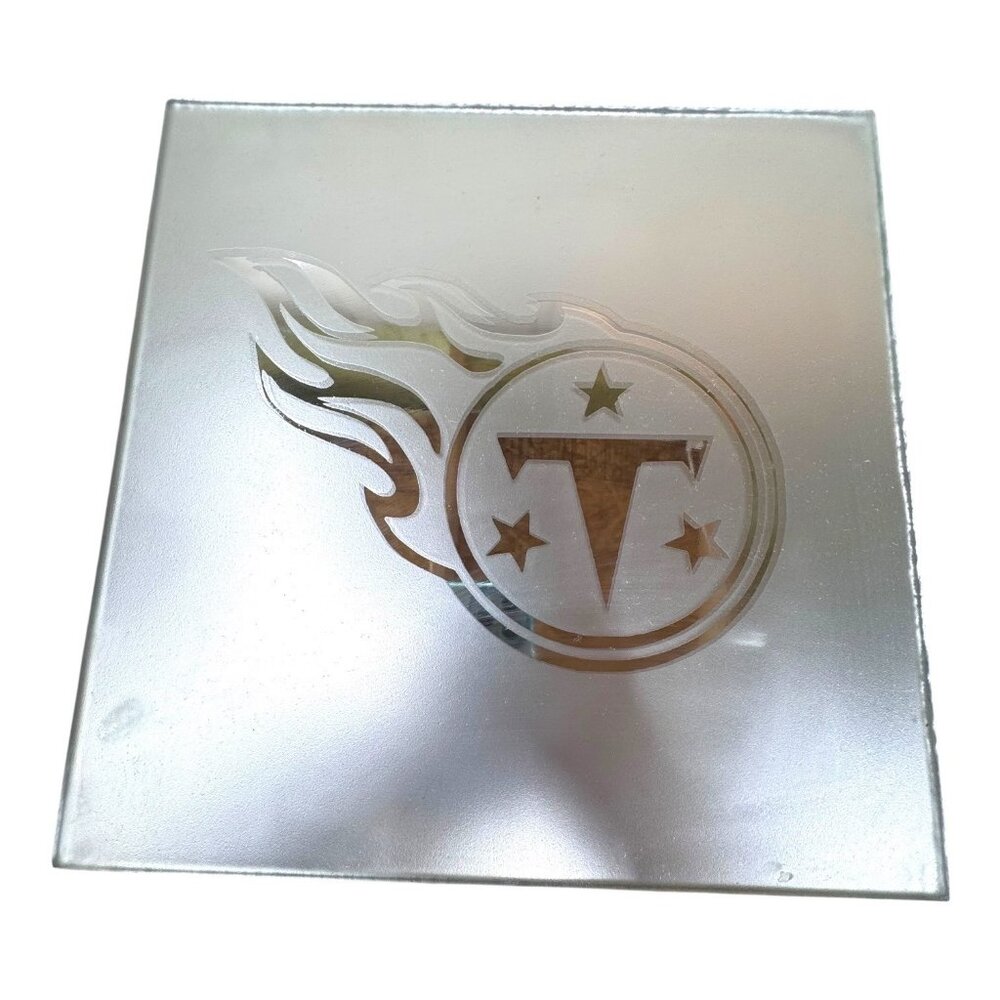 Tennessee Titans Etched Glass Panel Mirror NFL Man Cave Bar Wall Decor Art Fan